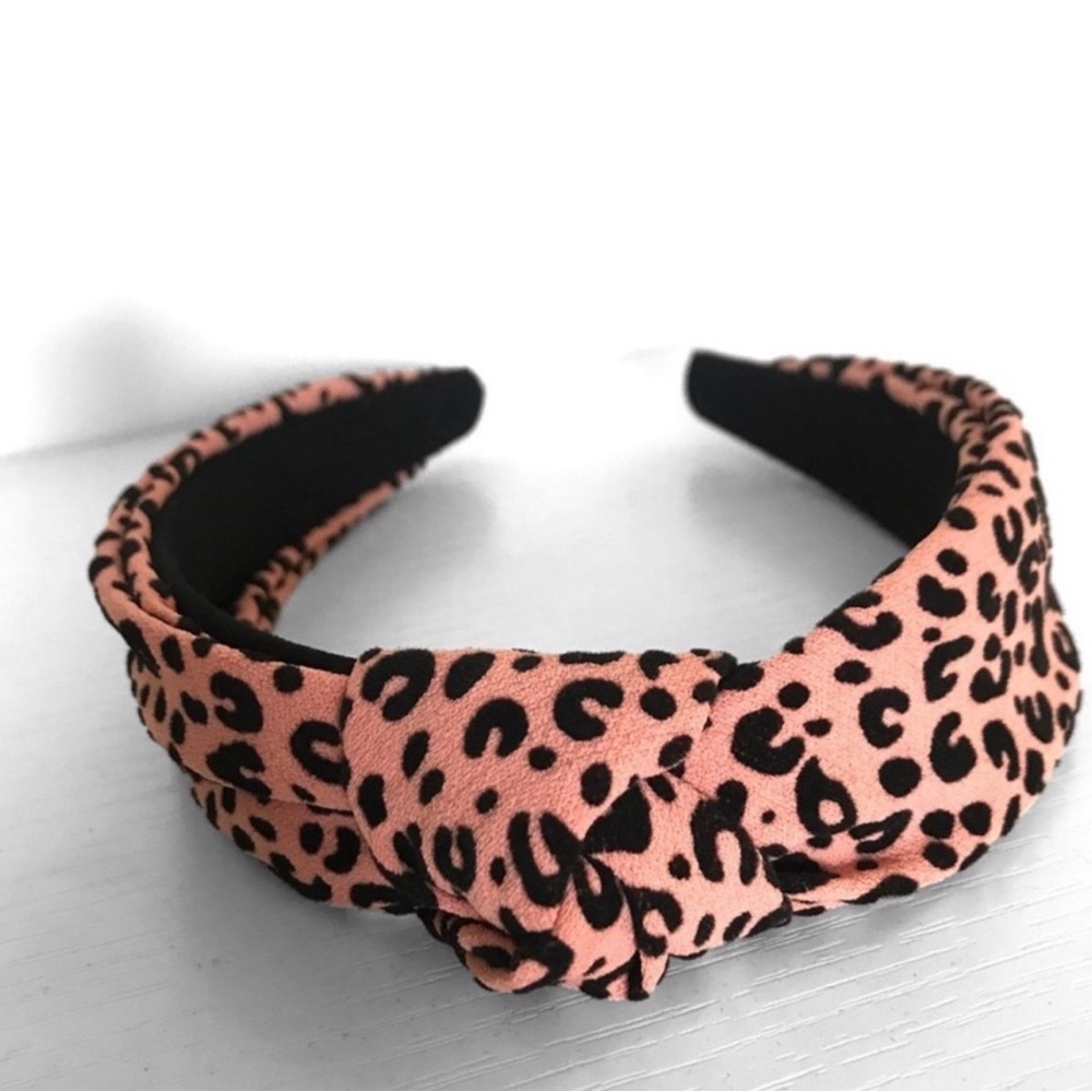 Mauve Leopard Knot Headband